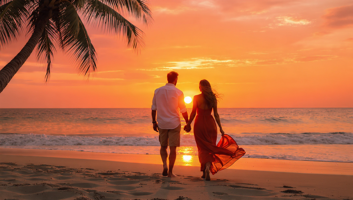 Corinne et Grégory sur la plage